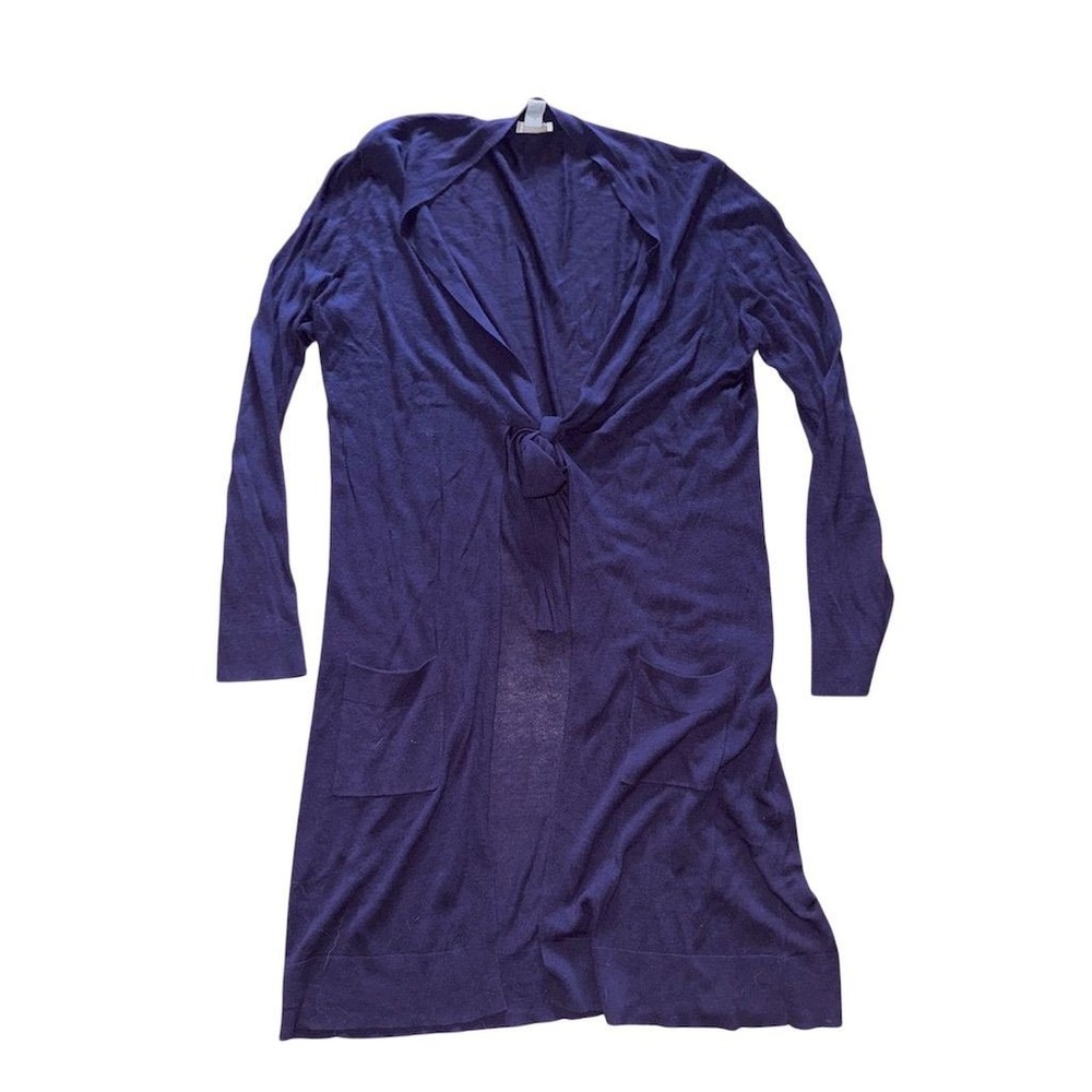 Chico's Women's L/S Open Front Cardigan sweater Purple Size 1 medium duster 8